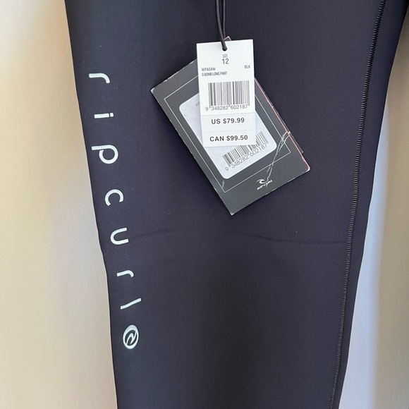NWT Rip Curl Women's Wet Suit G Bomb 1mm Long Surf Pant in Black, size 12 - Picture 5 of 11